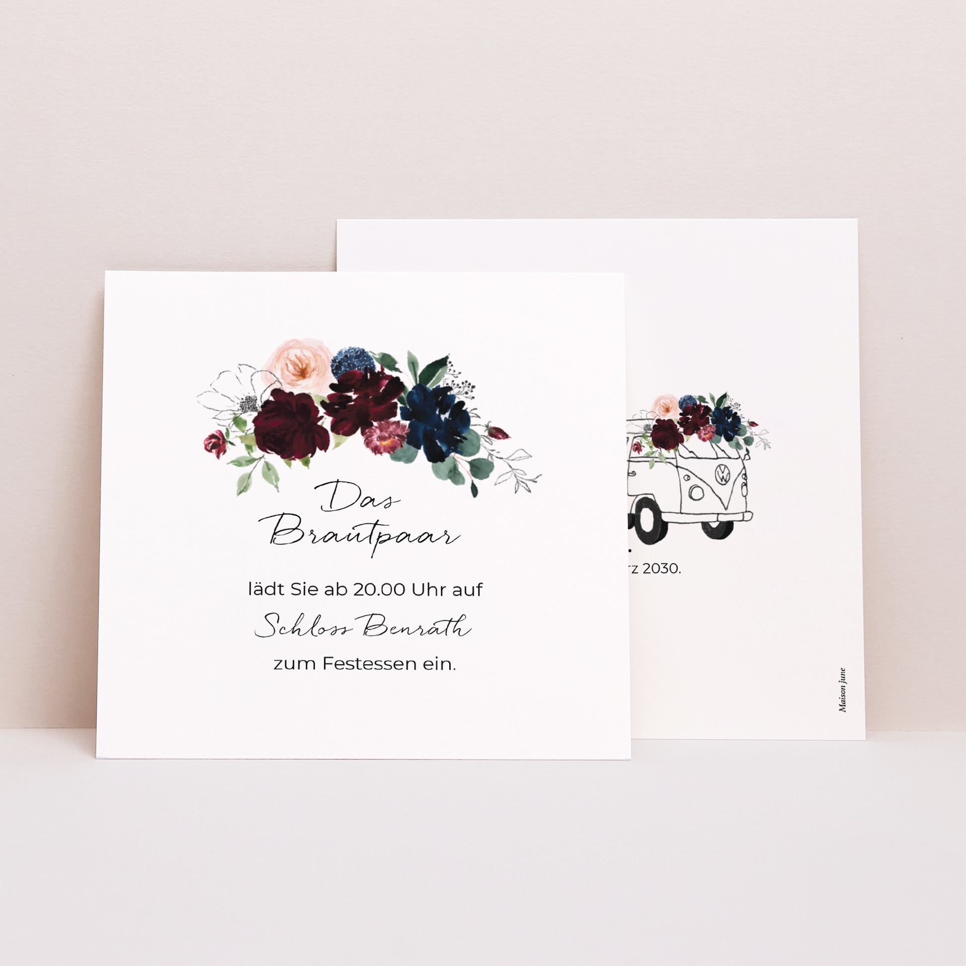 Einladungskarte Hochzeit Quadrat foto N° 1