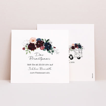 Einladungskarte Hochzeit Quadrat foto N° 1