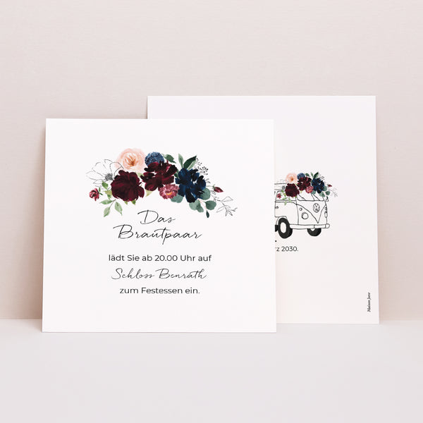 Einladungskarte Hochzeit Quadrat foto