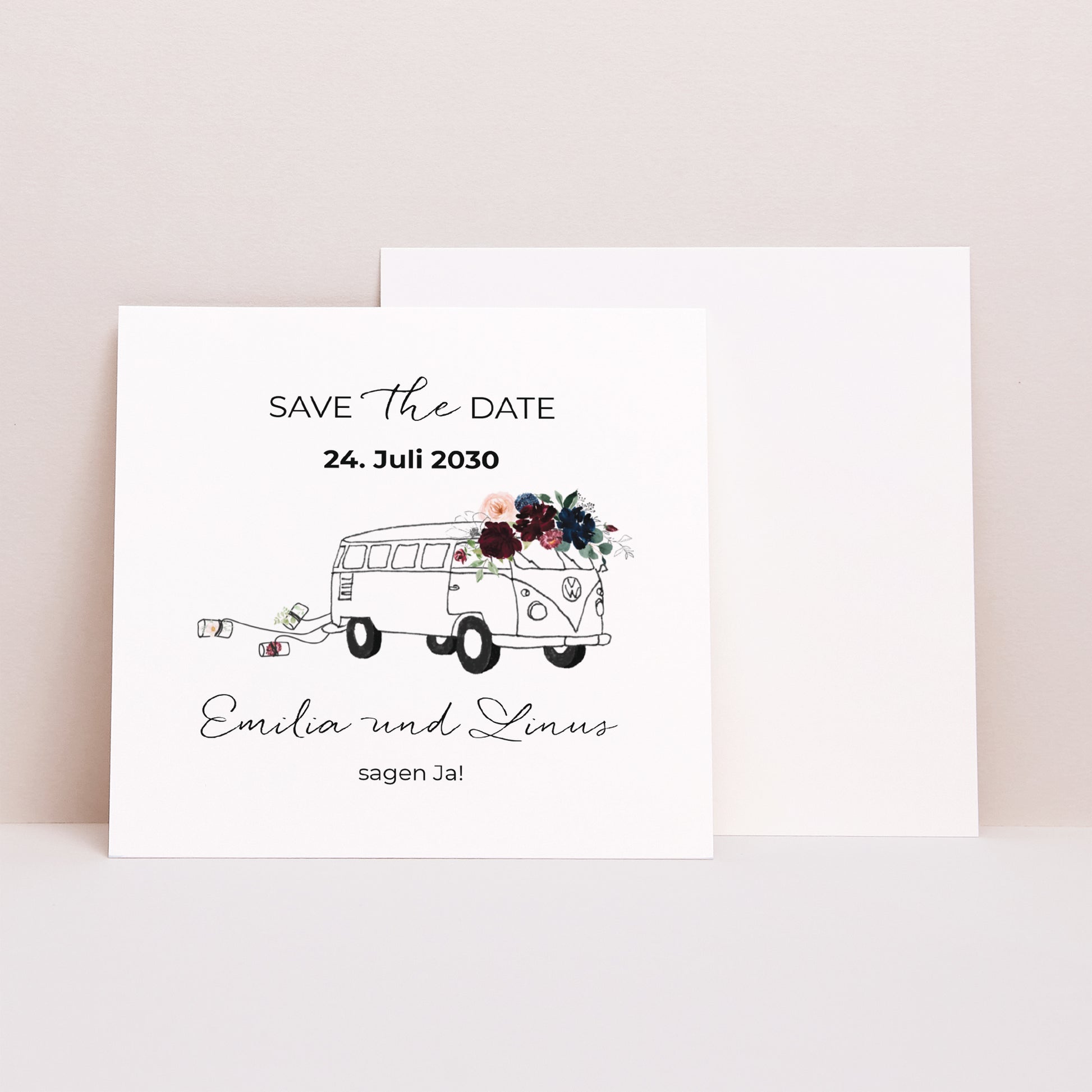 Save the date Karte Hochzeit Quadrat foto N° 1