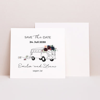 Save the date Karte Hochzeit Quadrat foto N° 1