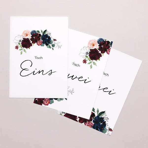 Tischnummern Hochzeit Rechteck foto