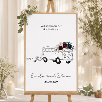 Begrüßungstafel Hochzeit Porträt 60 x 90 cm foto N° 1