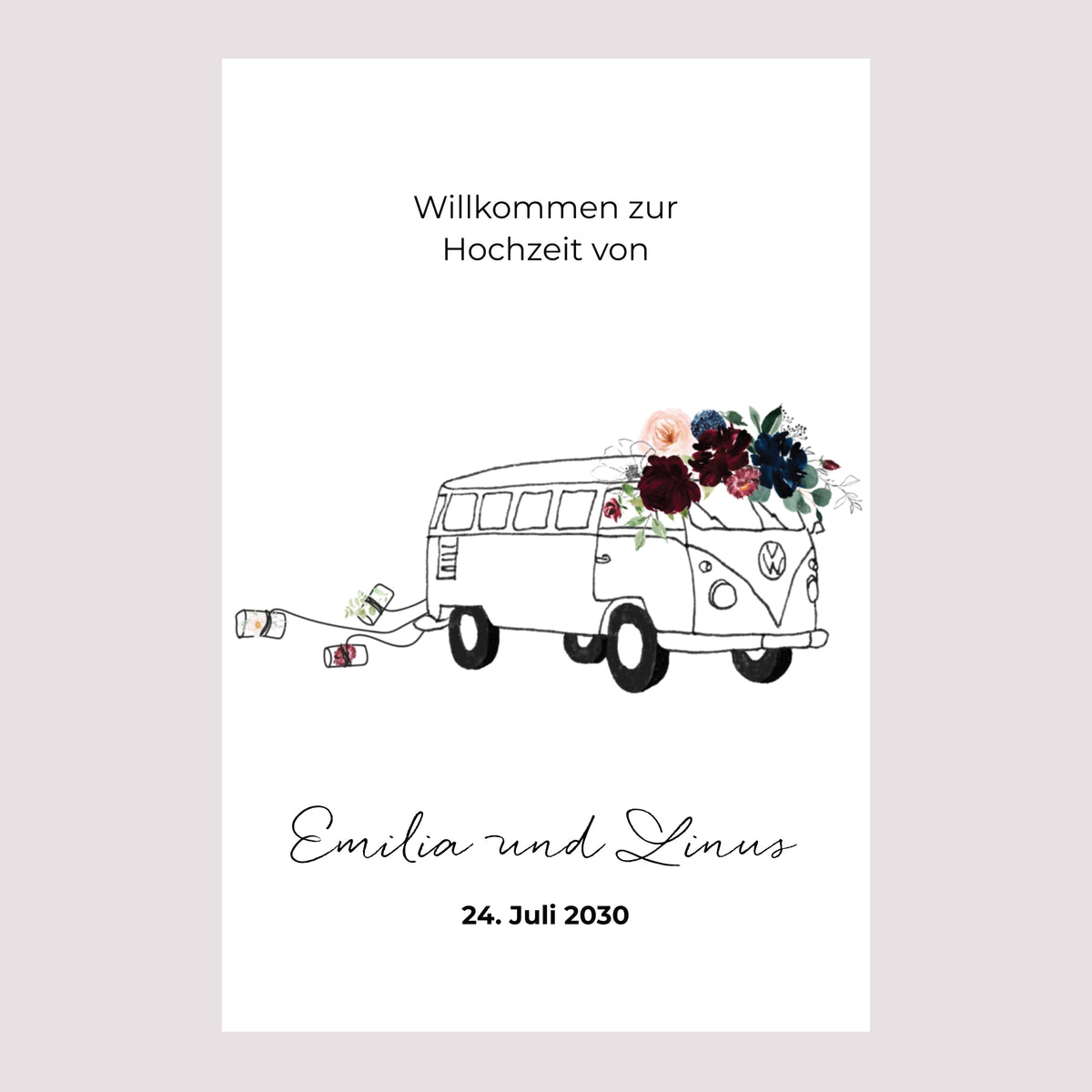 Begrüßungstafel Hochzeit Porträt 60 x 90 cm foto N° 2