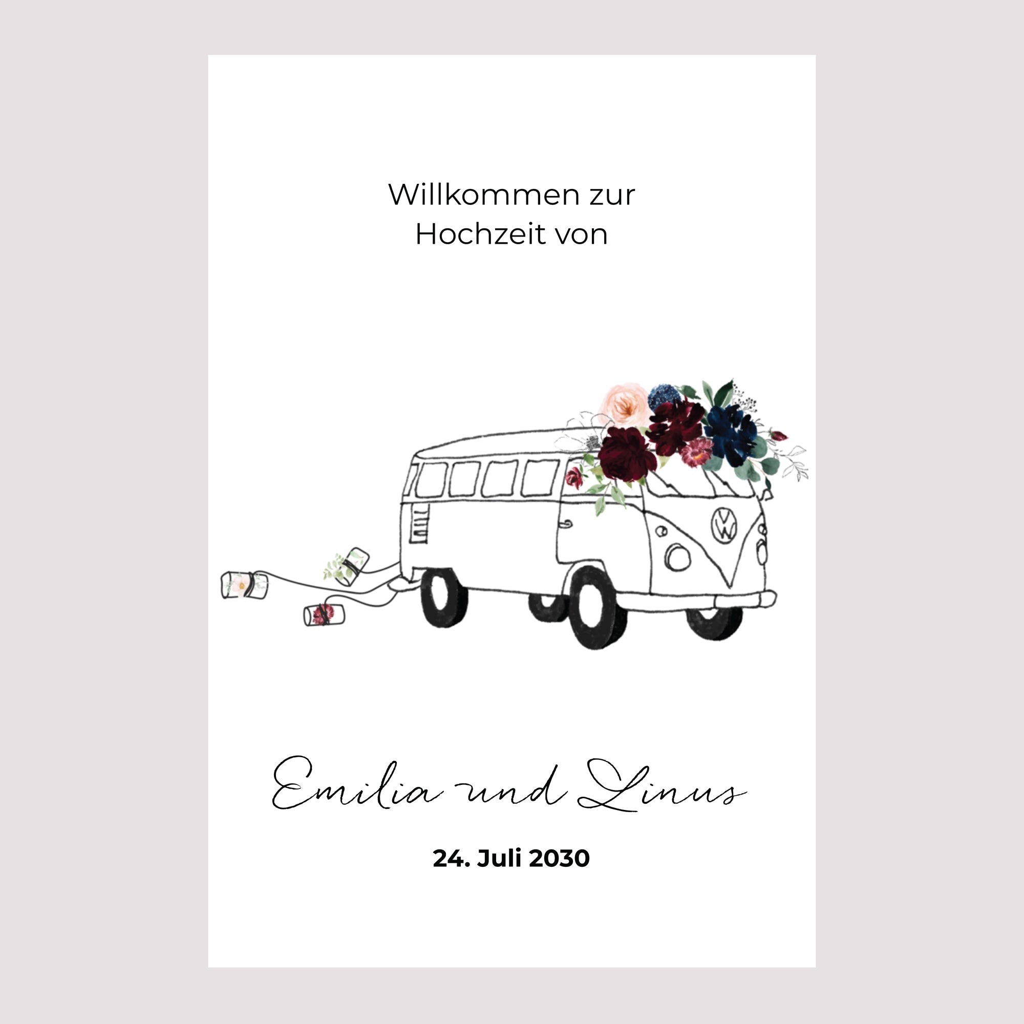 Begrüßungstafel Hochzeit Porträt 60 x 90 cm foto N° 2