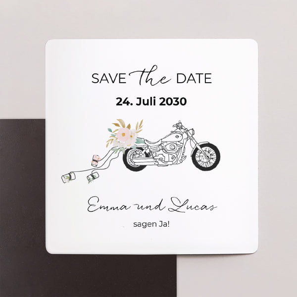 Save the date Karte Hochzeit Satz von 9, magnetisch. Blumige Harley foto