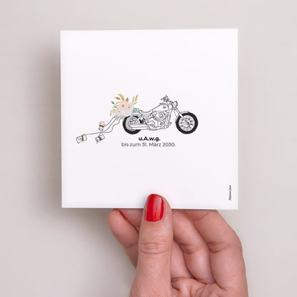 Einladungskarte Hochzeit Quadrat Blumige Harley foto N° 3