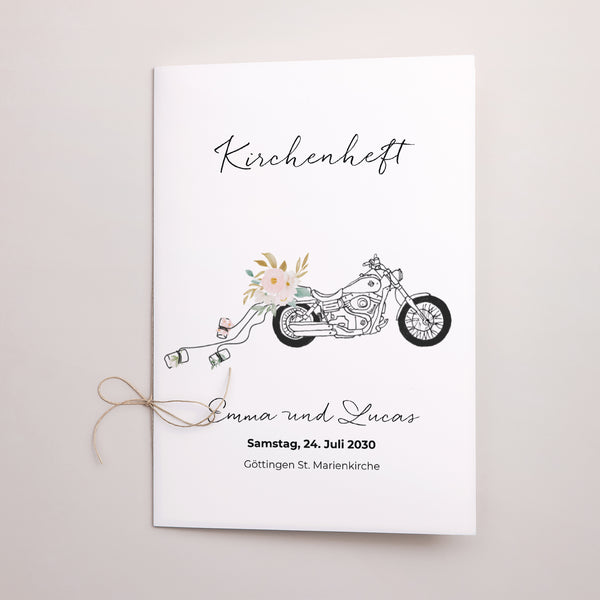 Kirchenheft Hochzeit Doppelflügel Blumige Harley foto