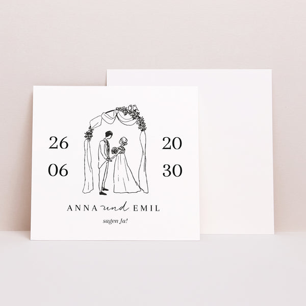Save the date Karte Hochzeit Quadrat foto