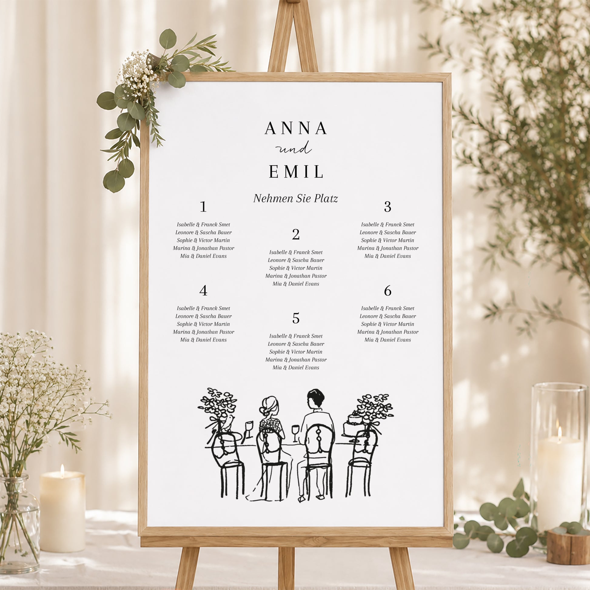 Sitzplan Hochzeit Porträt Es lebe, wer frisch verheiratet ist foto N° 1