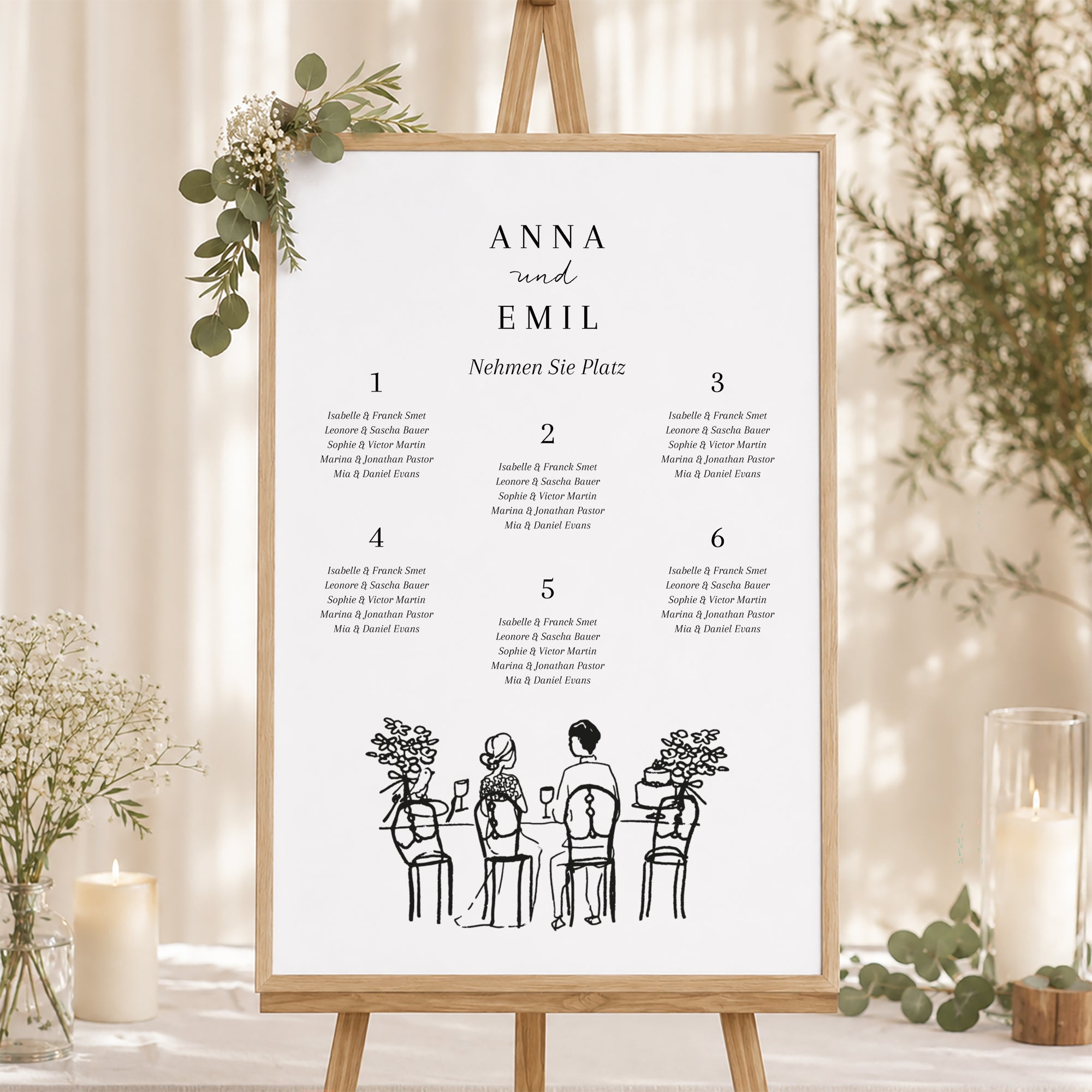 Sitzplan Hochzeit Porträt Es lebe, wer frisch verheiratet ist foto N° 1