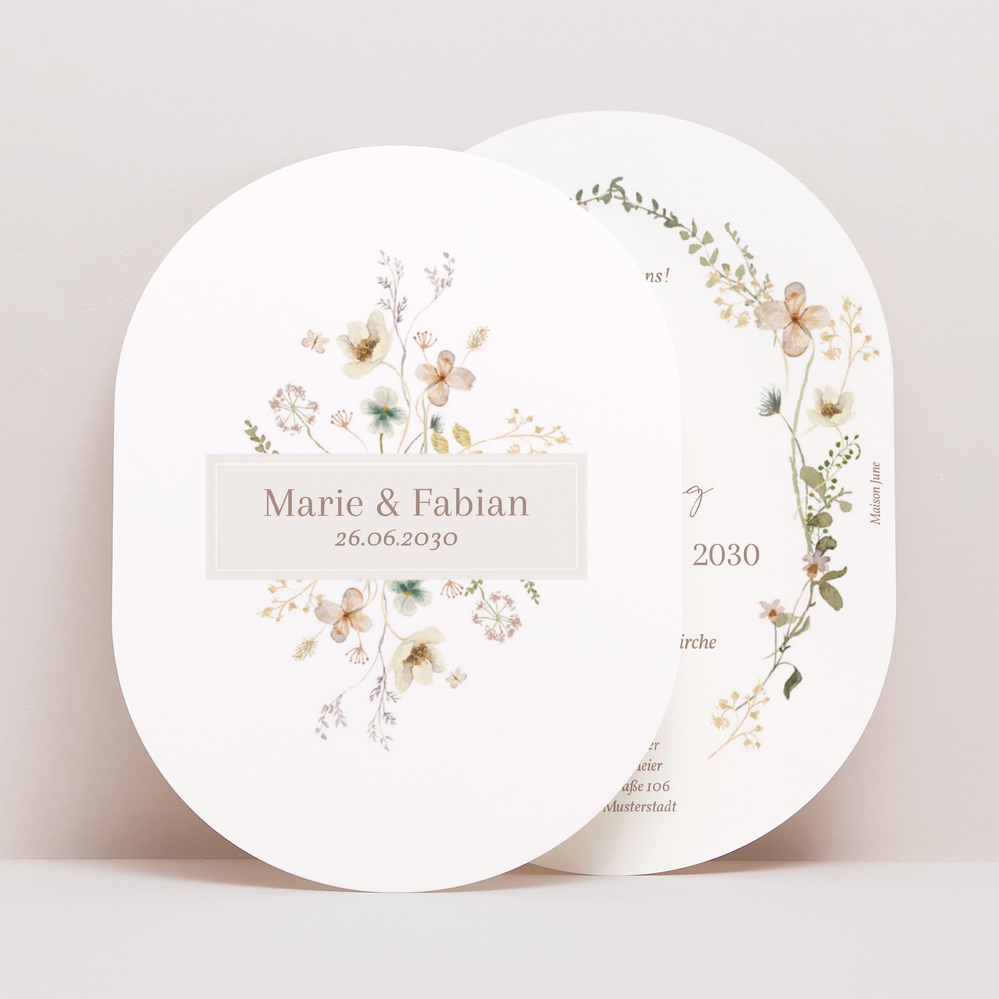 Hochzeitseinladung oval Wildblumen III foto N° 1
