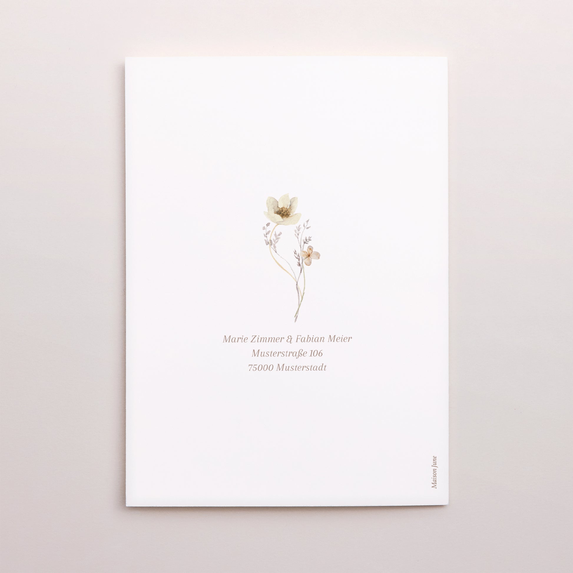 Dankeskarte Hochzeit Doppelflügelporträt Wildblumen III foto N° 3