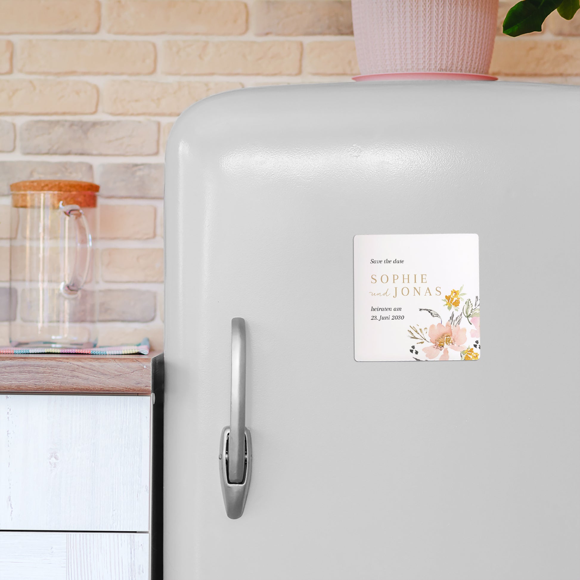 Save the date Karte Hochzeit Satz von 9, magnetisch. Pop-Blumen foto N° 4