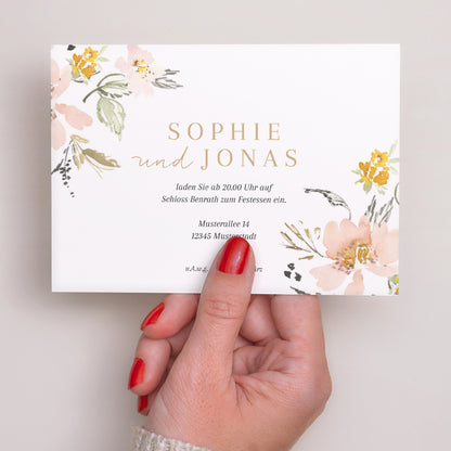 Einladungskarte Hochzeit Landschaft Pop-Blumen foto N° 3