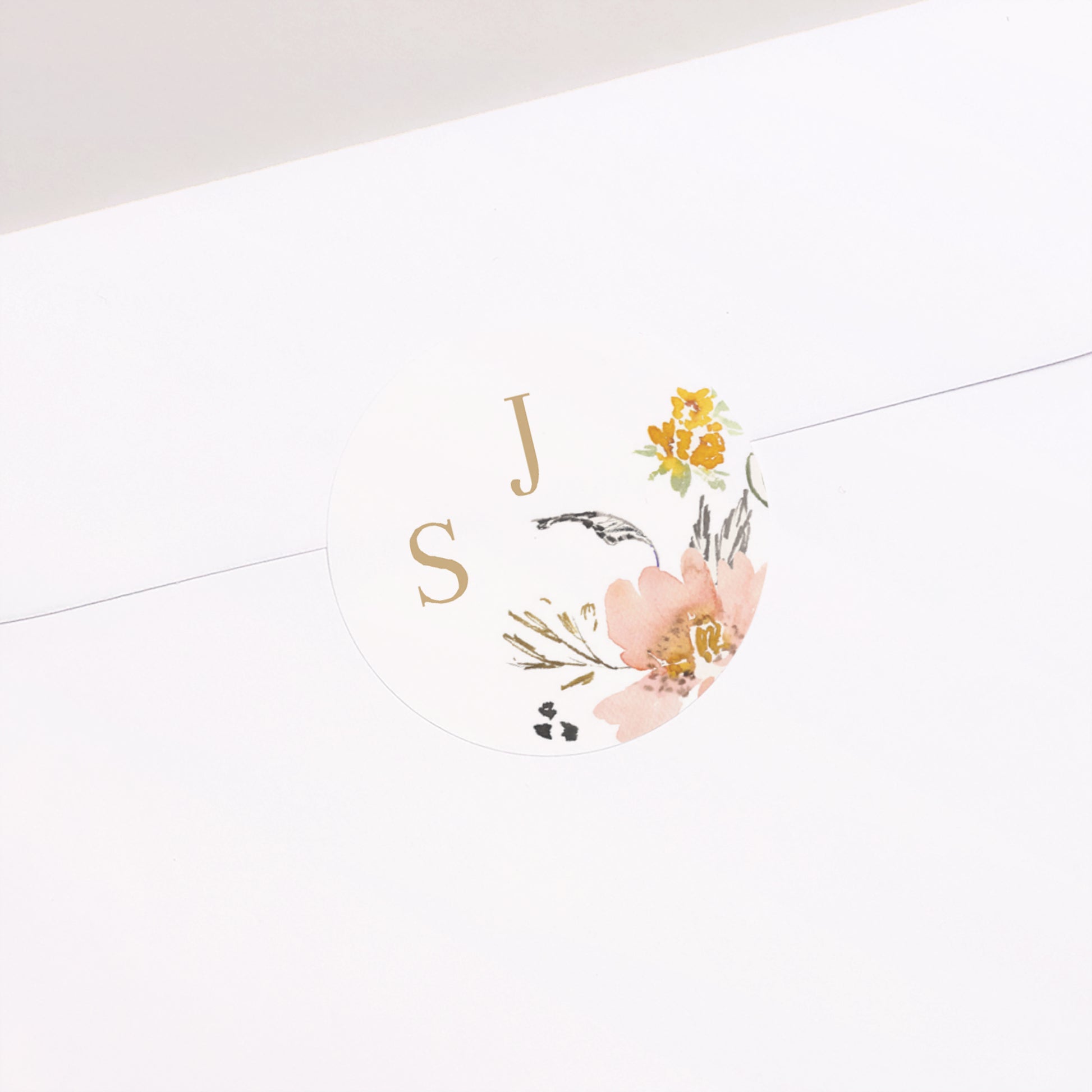Sticker Hochzeit Rund Pop-Blumen foto N° 2