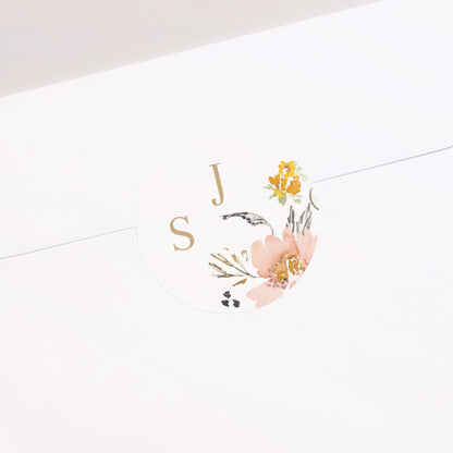 Sticker Hochzeit Rund Pop-Blumen foto N° 2