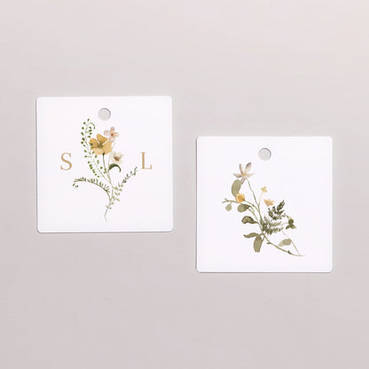 Vorgelochtes Etikett Hochzeit quadratisch Wildblumen II foto N° 1