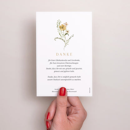 Dankeskarte Hochzeit PortraitPorträt Wildblumen II foto N° 3