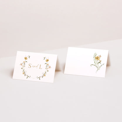 Tischkarten Hochzeit Quer Wildblumen II foto N° 1