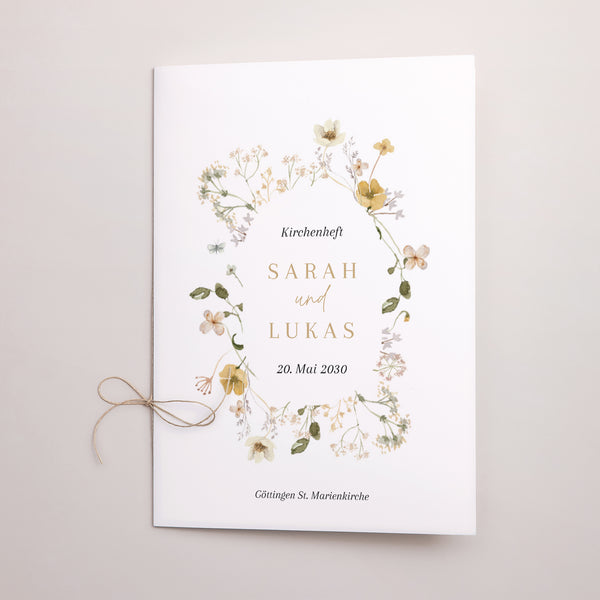 Kirchenheft Hochzeit Doppelflügel Wildblumen II foto