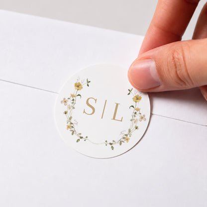 Sticker Hochzeit Rund Wildblumen II foto N° 1