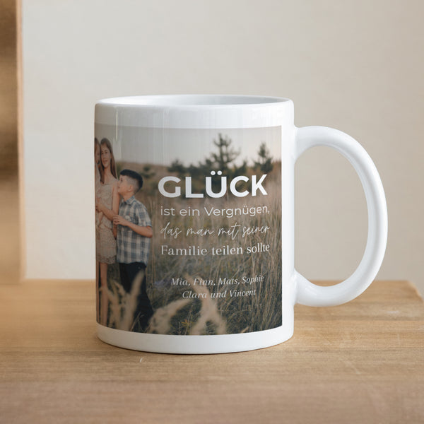 Tasse Objekte Weiß Familienglück foto