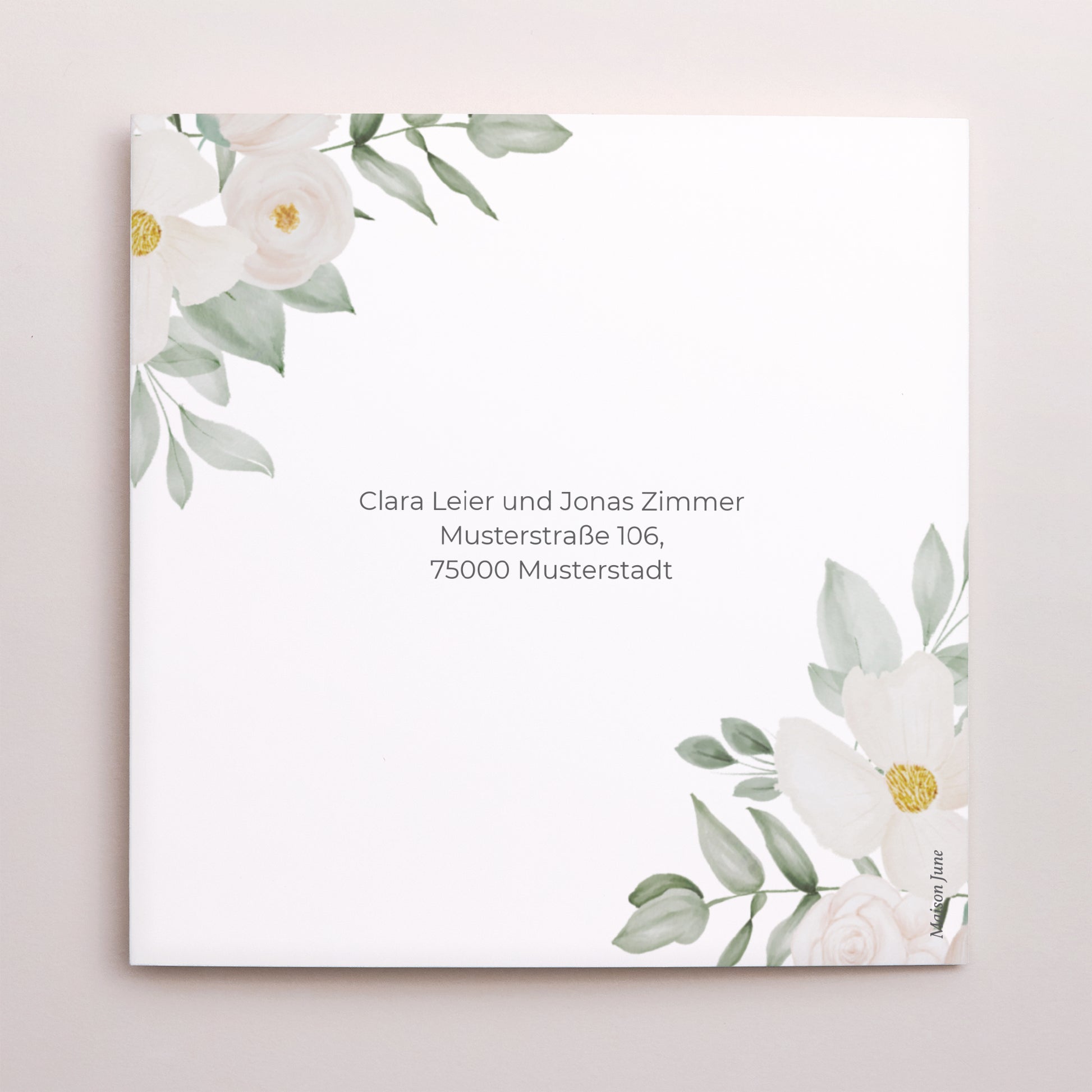 Dankeskarte Hochzeit Asymmetrisches Triptychon Romantik II foto N° 3
