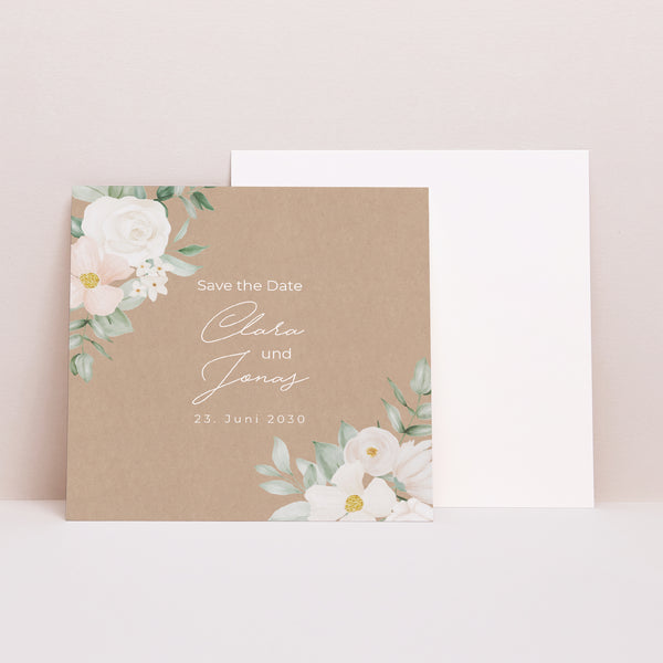 Save the date Karte Hochzeit Quadrat Romantik II foto