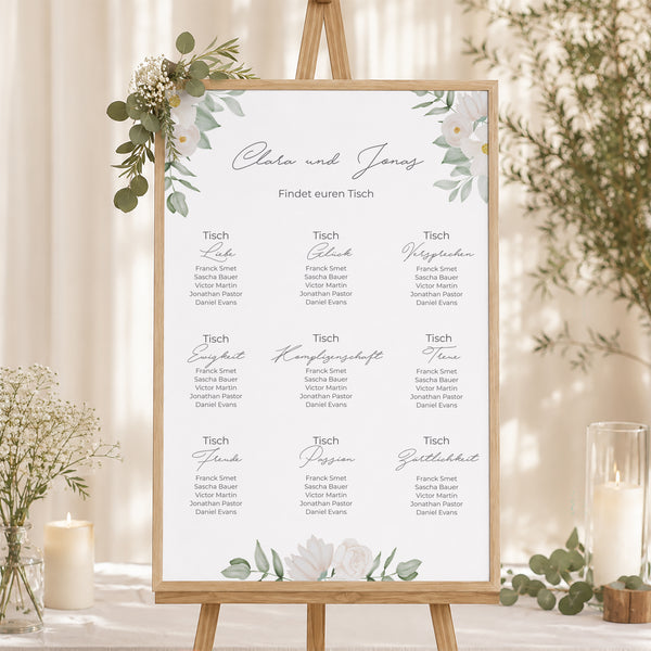 Sitzplan Hochzeit Porträt 60 x 90 cm Romantik II foto