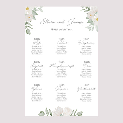 Sitzplan Hochzeit Porträt 60 x 90 cm Romantik II foto N° 2