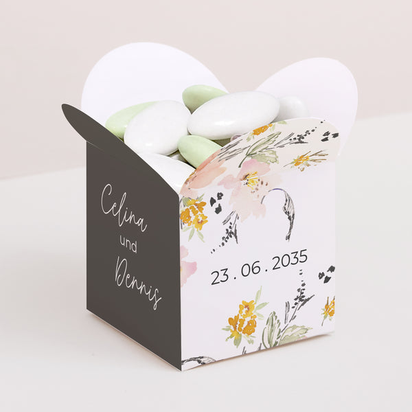 Geschenkbox Hochzeit Schmetterlingsöffnung Blumen Pop II foto