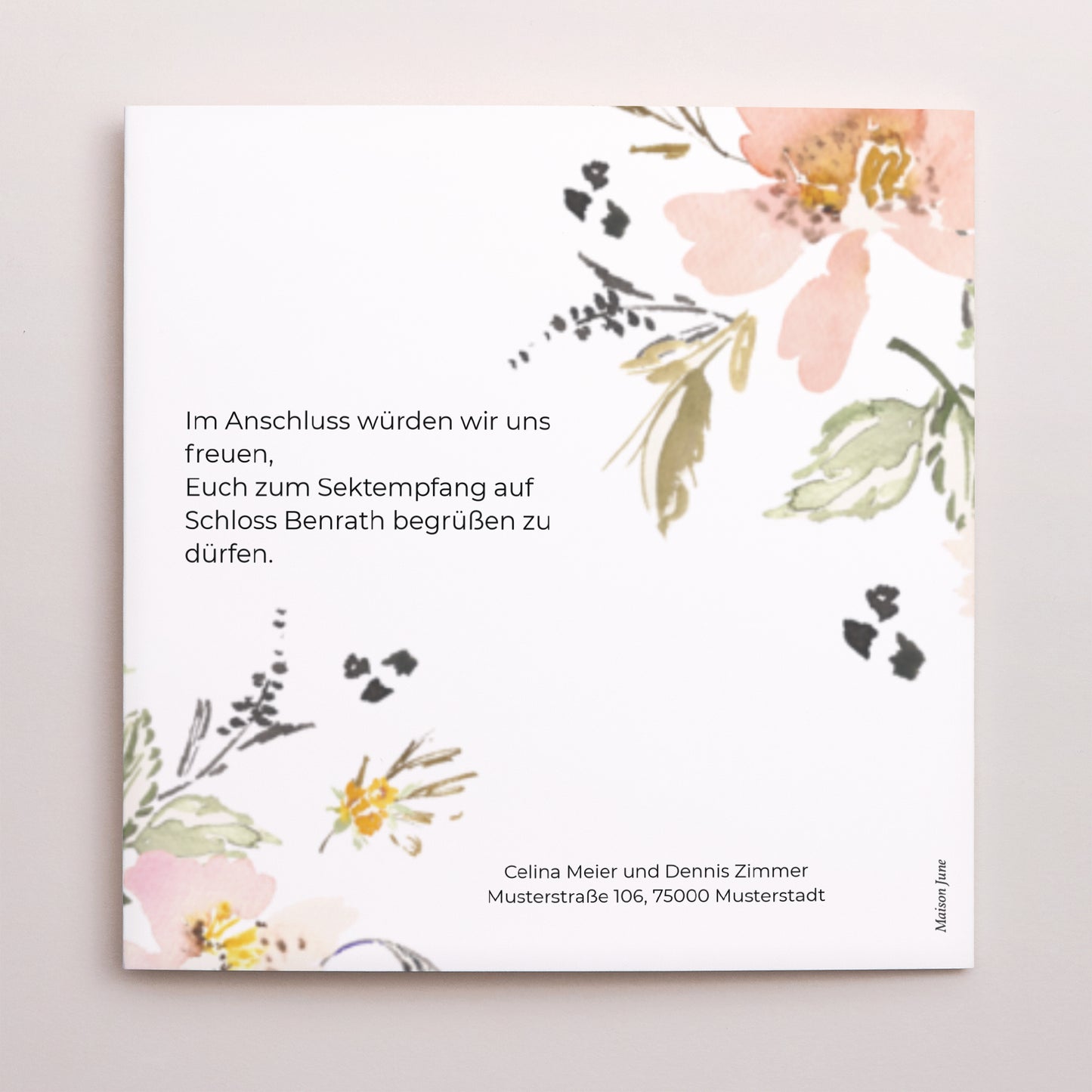 Hochzeitseinladung Schallplattenhülle Blumen Pop II foto N° 3