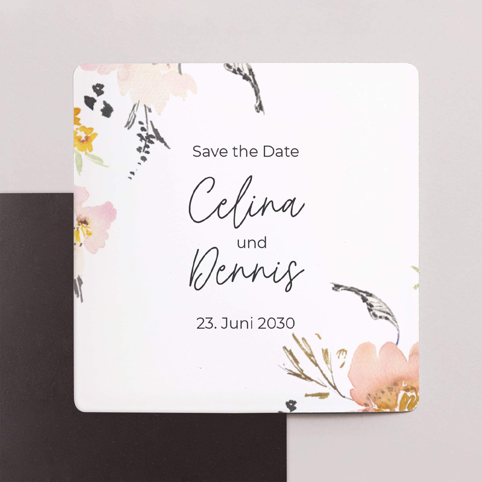 Save the date Karte Hochzeit Satz von 9, magnetisch. Blumen Pop II foto N° 1