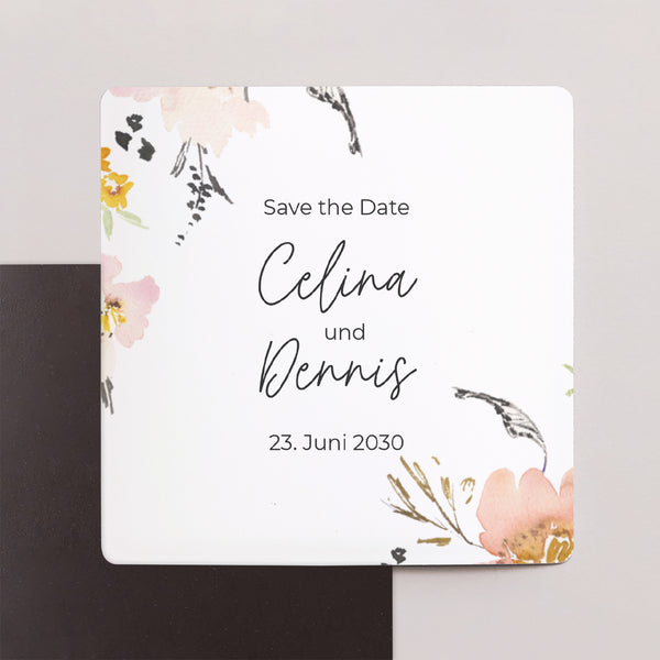 Save the date Karte Hochzeit Satz von 9, magnetisch. Blumen Pop II foto