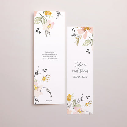 Dankeskarte Hochzeit Fotoautomaten Lesezeichen Blumen Pop II foto N° 3