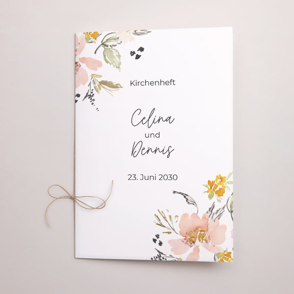 Kirchenheft Hochzeit Doppelflügel Blumen Pop II foto