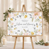 Begrüßungstafel Hochzeit Landschaft 90 x 60 cm Blumen Pop II foto N° 1