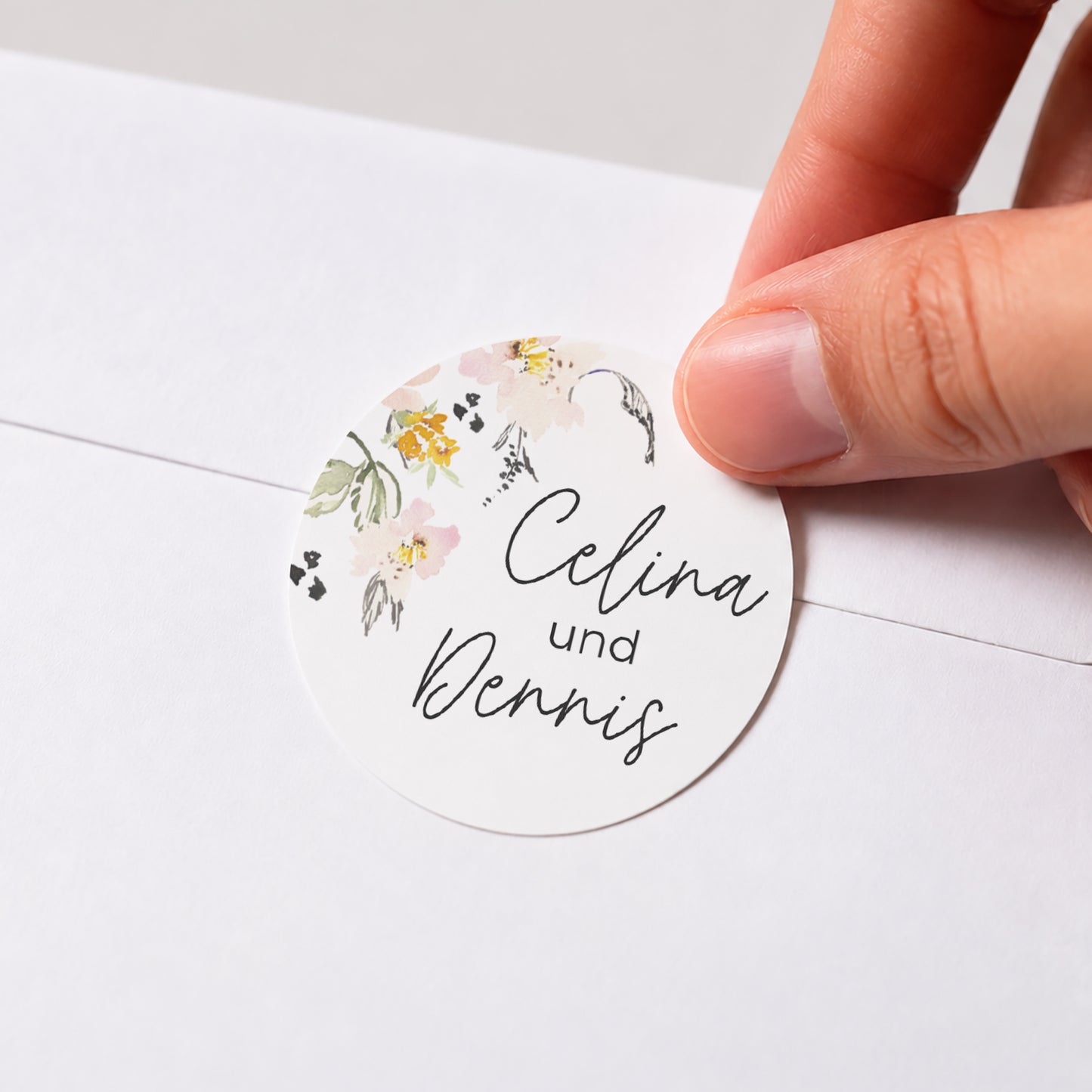 Sticker Hochzeit Rund Blumen Pop II foto N° 1