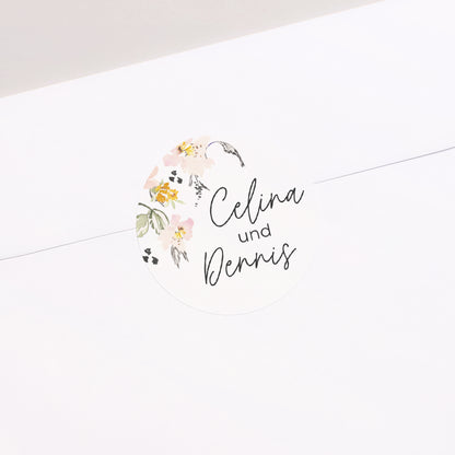 Sticker Hochzeit Rund Blumen Pop II foto N° 2