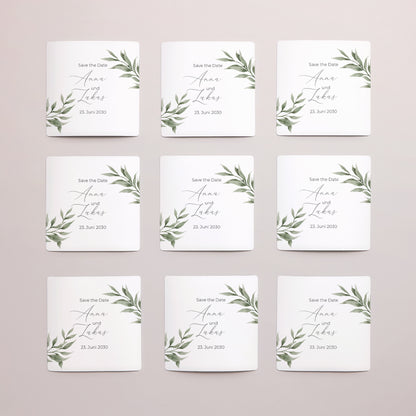 Save the date Karte Hochzeit Satz von 9, magnetisch. Pflanzenparade foto N° 3