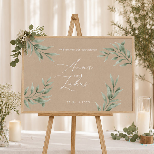 Begrüßungstafel Hochzeit Landschaft 90 x 60 cm Pflanzenparade foto
