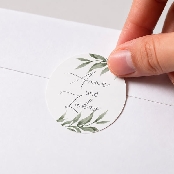 Sticker Hochzeit Rund Pflanzenparade foto