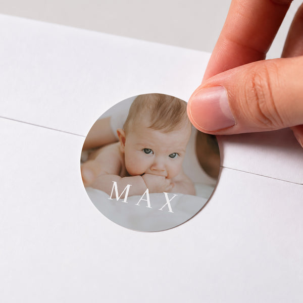 Sticker Geburt Rund Porträt eines Stars foto