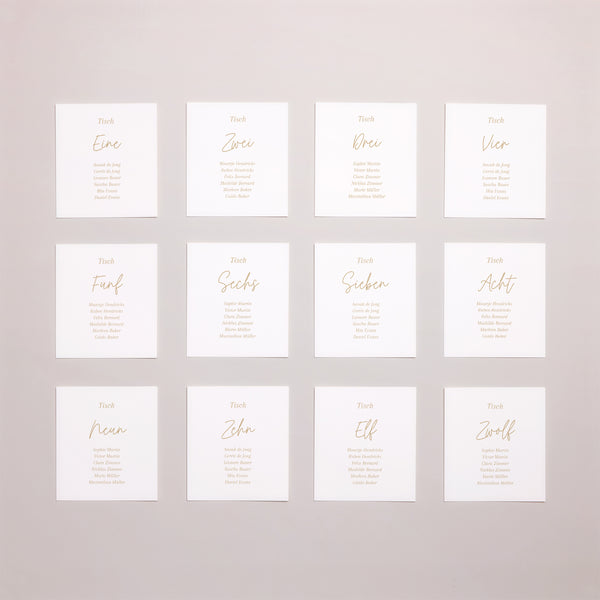 Sitzplan Hochzeit Pack von 12 Shakespeare foto