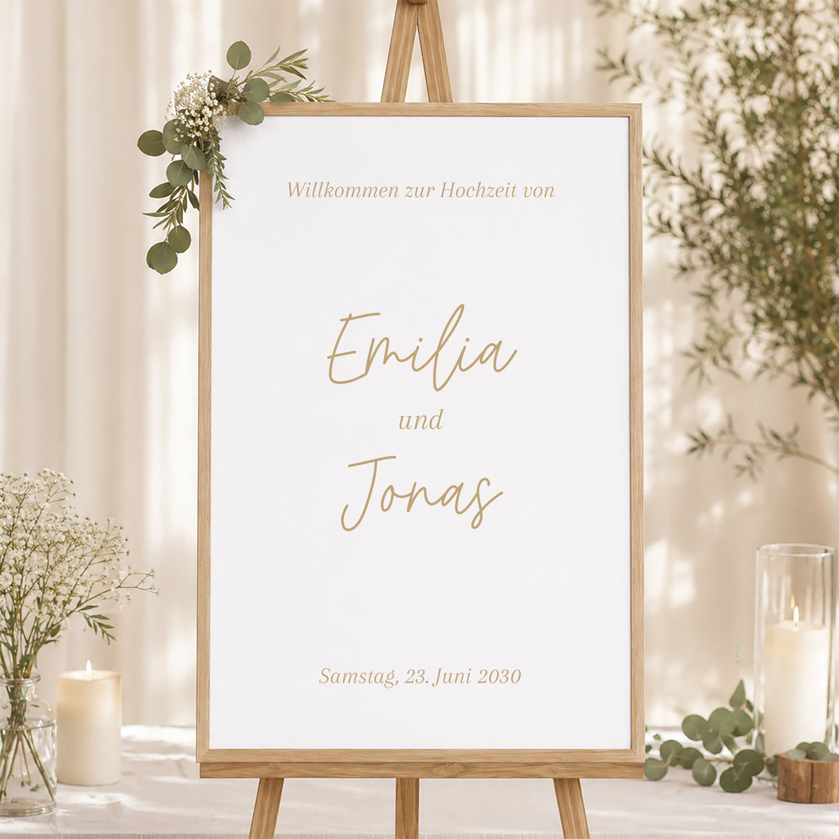 Begrüßungstafel Hochzeit Porträt 60 x 90 cm Shakespeare foto N° 1