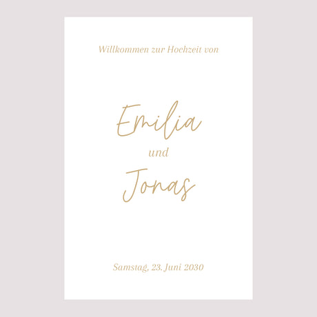 Begrüßungstafel Hochzeit Porträt 60 x 90 cm Shakespeare