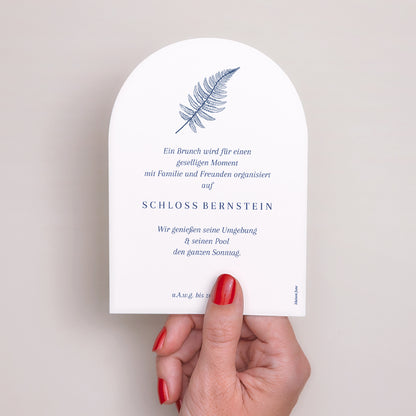 Einladungskarte Hochzeit Kleine Arche Cyanotypie foto N° 3