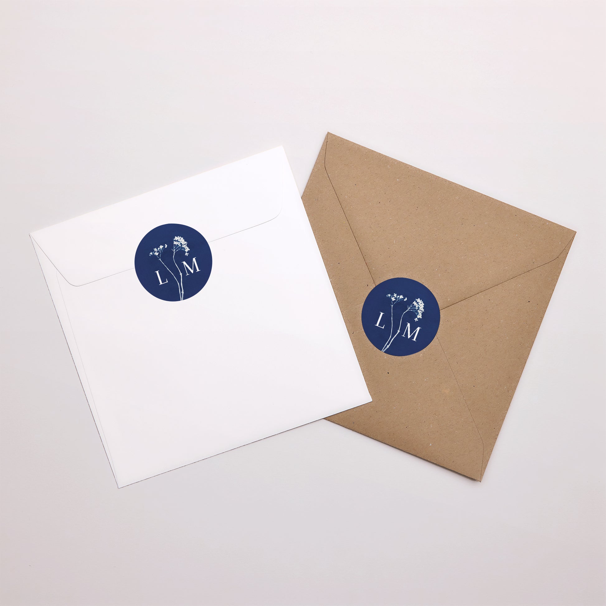 Sticker Hochzeit Rund Cyanotypie foto N° 4