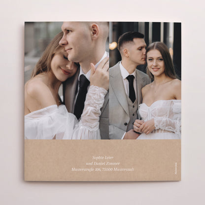 Dankeskarte Hochzeit Doppelflügiges Quadrat Shakespeare II foto N° 3